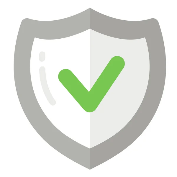 Cocher Icône Sécurité Protection Dans Style Flat — Image vectorielle