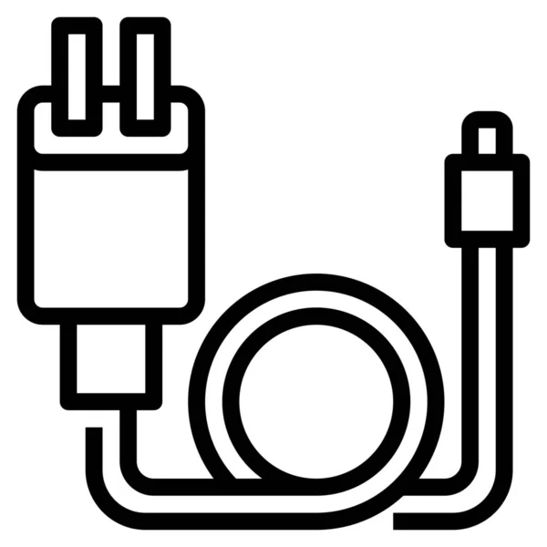 Outline Biçiminde Adaptör Pil Şarj Simgesi — Stok Vektör