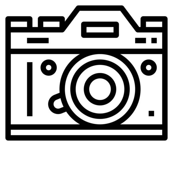 Camerabeeld Foto Pictogram Omtrek Stijl — Stockvector