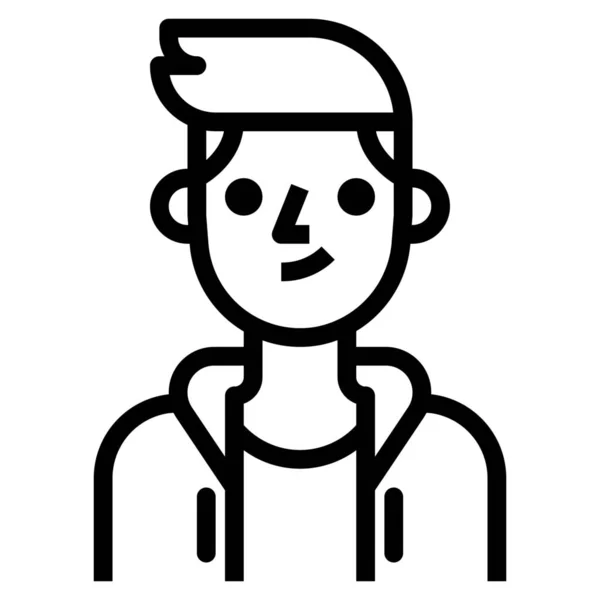 Avatar Boy Guy Ikone Outline Stil — Stockvektor