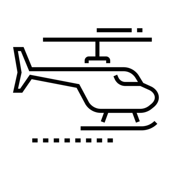 Vliegtuig Helikopter Transport Icoon Outline Stijl — Stockvector