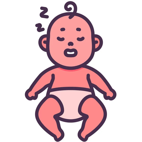 Bebé Niño Durmiendo Icono — Vector de stock