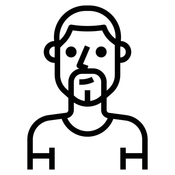 Avatar Barba Calva Icono Estilo Esquema — Vector de stock