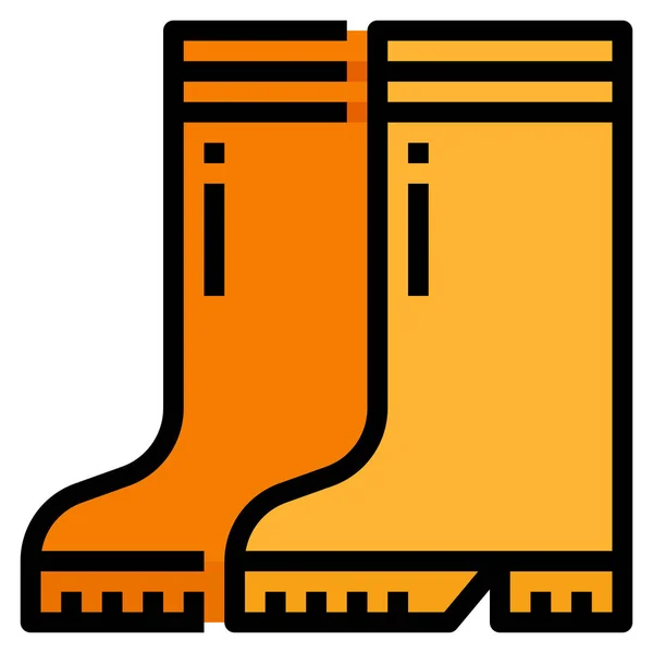 Boots Construction Rubber Icon Filled Outline Style — Stock Vector