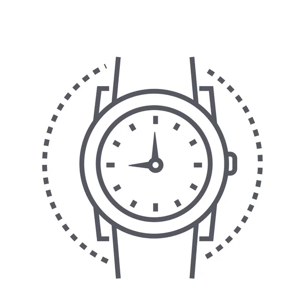 Ρολόι Ρολόι Ρολόι Χρόνο Εικονίδιο Στυλ Περίγραμμα — Διανυσματικό Αρχείο