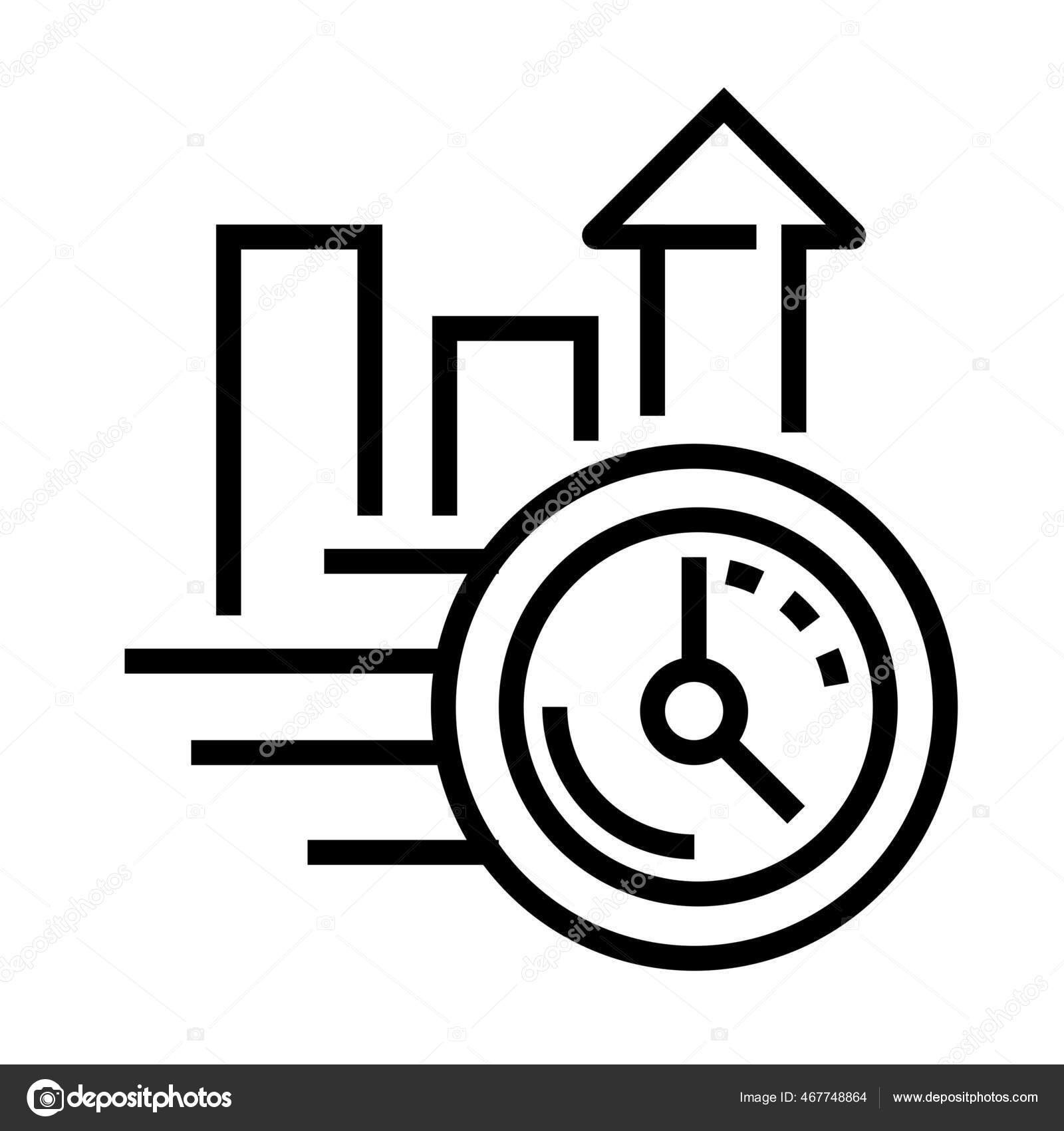 Growth Increase Task Icon Outline Style Stock Vector Image by ...