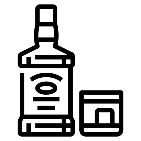Ikona Alkoholického Nápoje Obrysovém Stylu — Stockový vektor