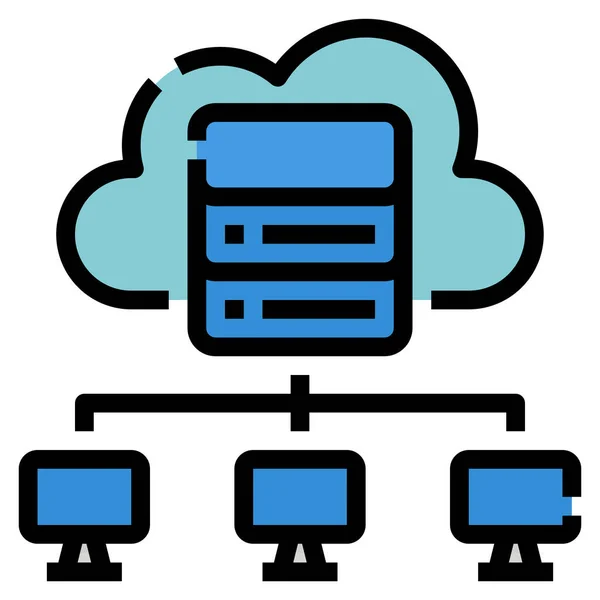 Cloud Computing Hosting Icon — Archivo Imágenes Vectoriales