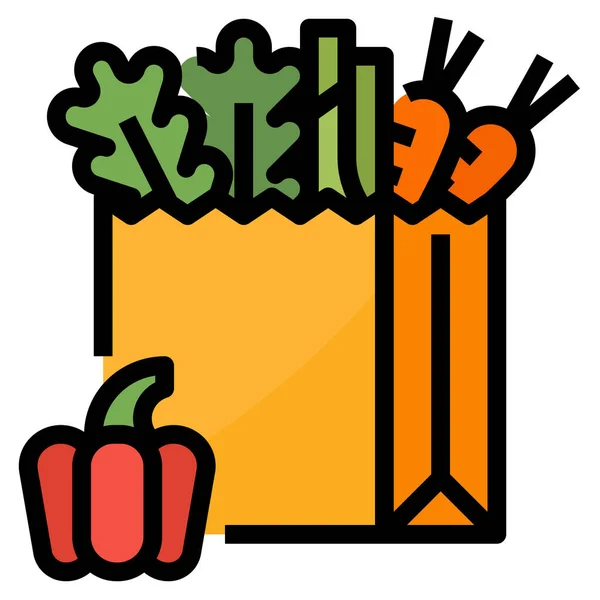 food grocery shopping icon in Filled outline style