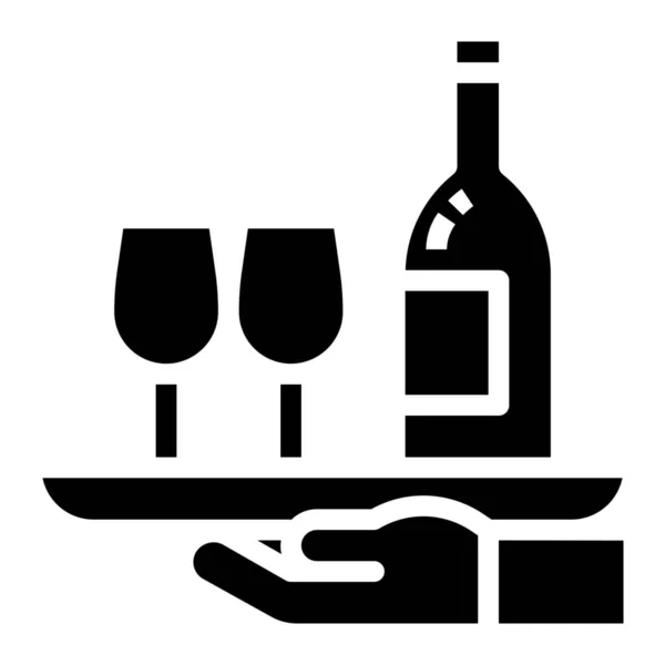 Bebida Cóctel Alcohol Icono Estilo Sólido — Archivo Imágenes Vectoriales