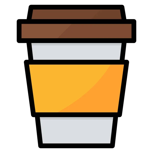 Pause Kaffeetrinken Ikone Ausgefüllten Outline Stil — Stockvektor