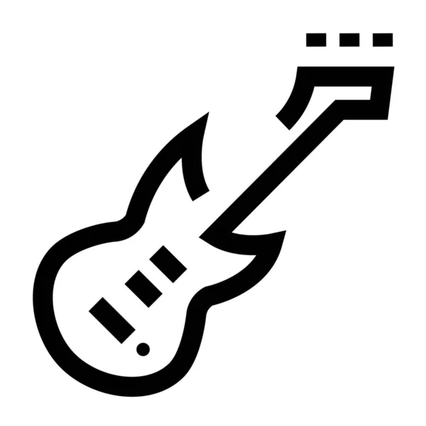 Icône Instrument Passe Temps Guitare Dans Style Outline — Image vectorielle