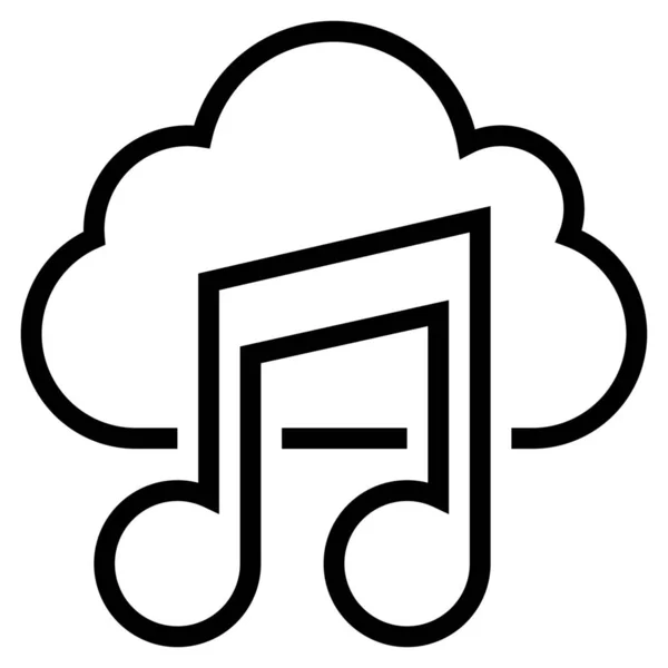 Icône Lecture Musique Cloud Dans Style Outline — Image vectorielle
