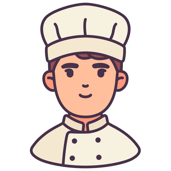 Avatar Carrière Icône Chef Dans Style Contour Rempli — Image vectorielle