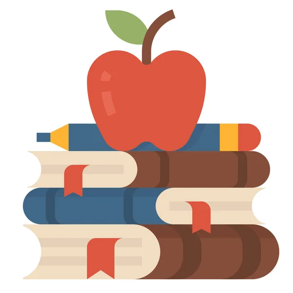 Εικονίδιο Εκπαίδευσης Της Γνώσης Μήλων — Διανυσματικό Αρχείο