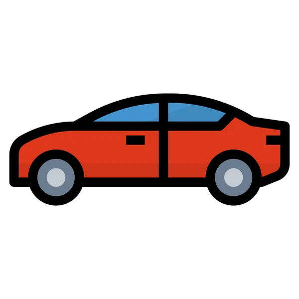 Car Transport Travel Icon Filled Outline Style — Stock Vector