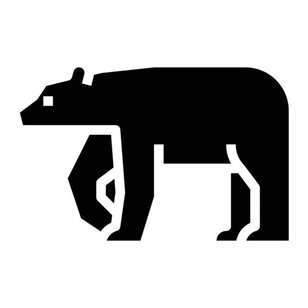 Animal Arctic Bear Icon Solid Style — Stock Vector