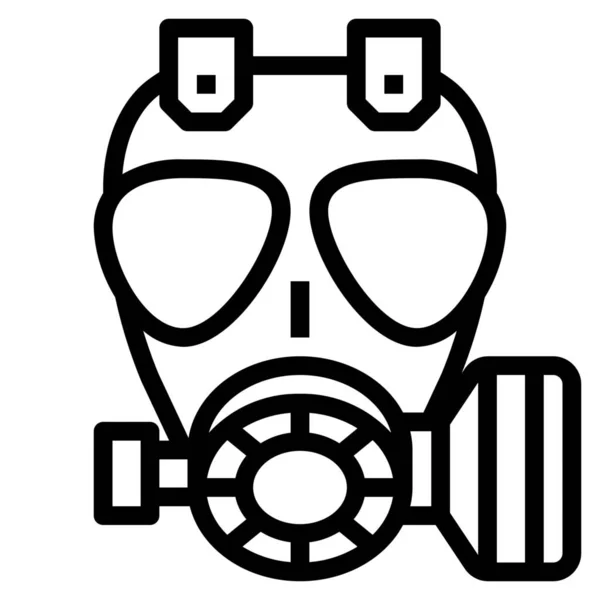 Gasmasker Vervuiling Pictogram Contouren Stijl — Stockvector