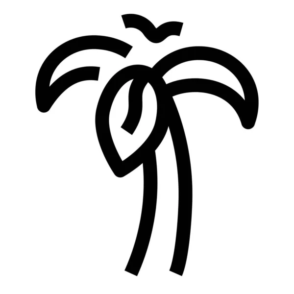 Strand Palm Boom Toerisme Icoon Outline Stijl — Stockvector