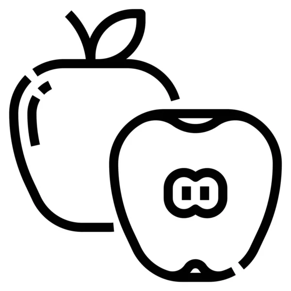 Manzana Alimento Fruta Icono — Vector de stock