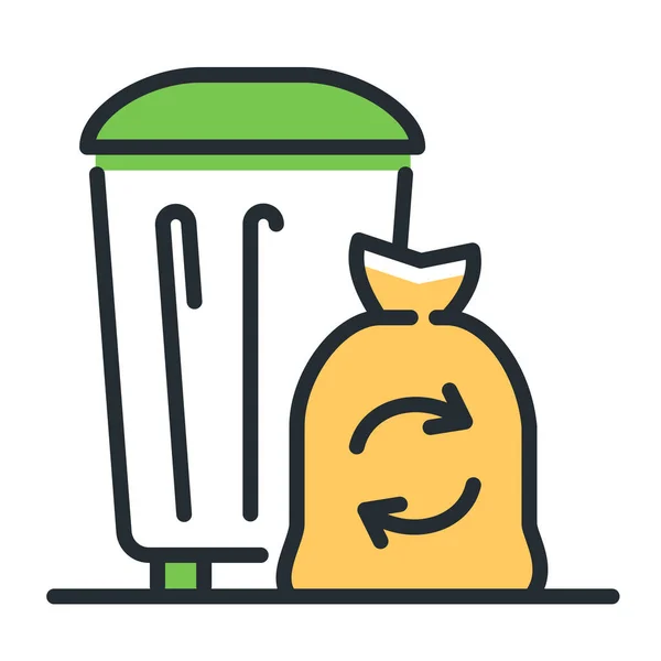 Bin Tore Ícone Eliminação Lixo —  Vetores de Stock