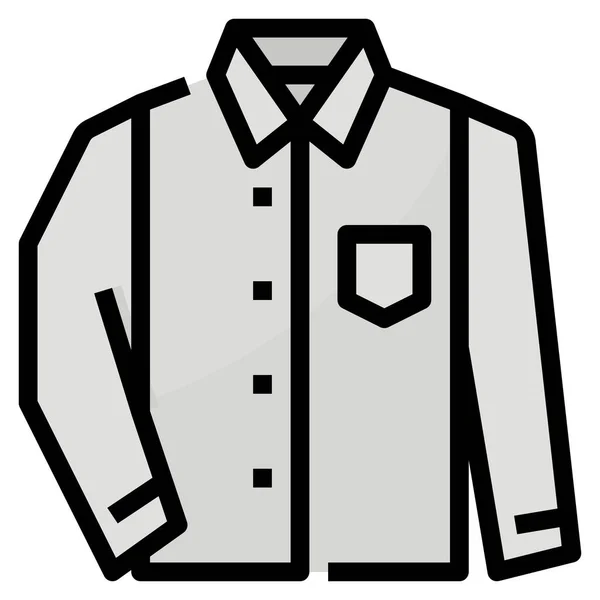 Ícone Camisa Tecido Pano Estilo Contorno Preenchido —  Vetores de Stock