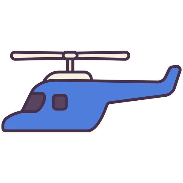 Voar Ícone Transporte Helicóptero Estilo Esboço Preenchido — Vetor de Stock