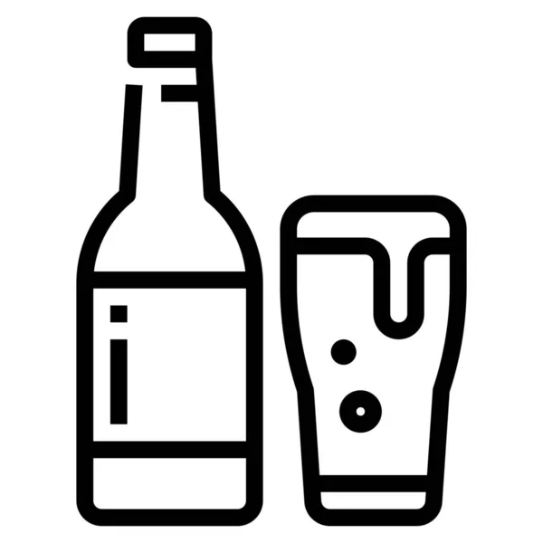 Barra Alcohol Icono Cerveza Estilo Del Esquema — Archivo Imágenes Vectoriales