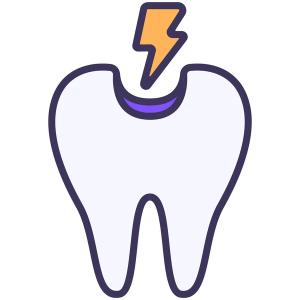 Karies Zahnüberempfindlichkeitssymbol Stil Ausgefüllter Umrisse — Stockvektor
