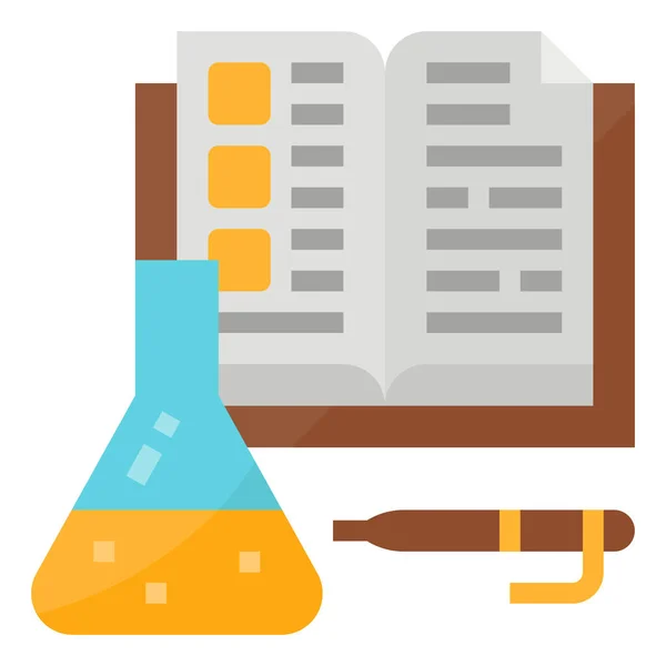 Química Educação Plana Escola Ícone Aprendizagem Estilo Plano —  Vetores de Stock