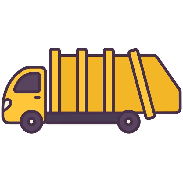 Garbage Lorry Trailer Icon Filled Outline Style — Stock Vector