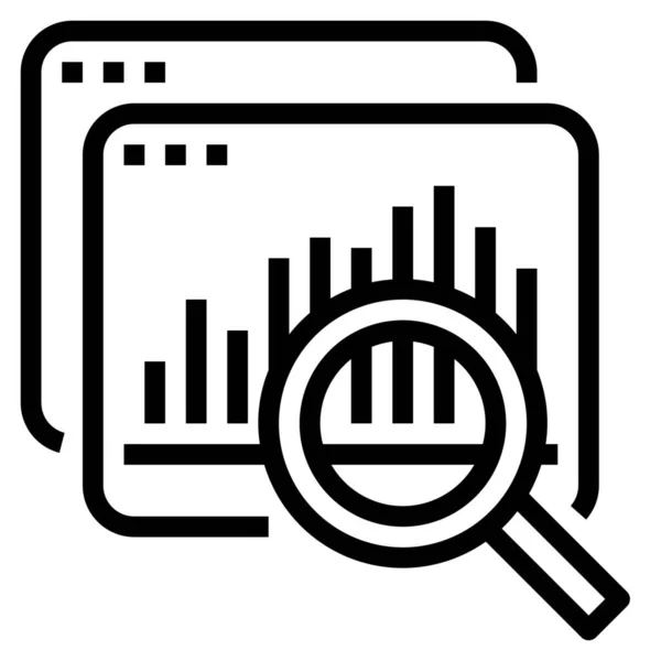 Analisi Dati Proposta Icona Stile Contorno — Vettoriale Stock