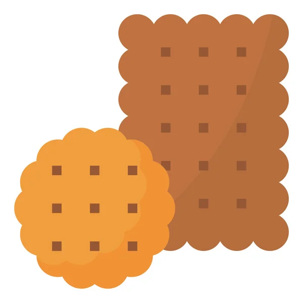 Bake Biscuits Crackers Icon Flat Style — Stock Vector