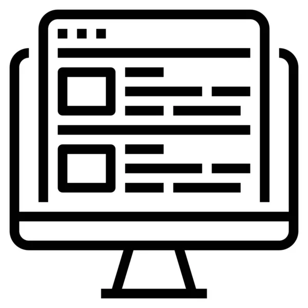 Blog Computer Css Pictogram Contouren Stijl — Stockvector