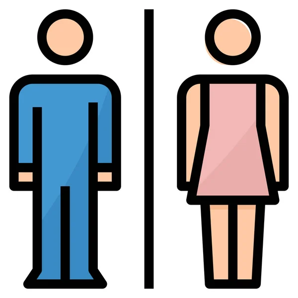 Man Toilet Tekens Pictogram Gevulde Omtrek Stijl — Stockvector