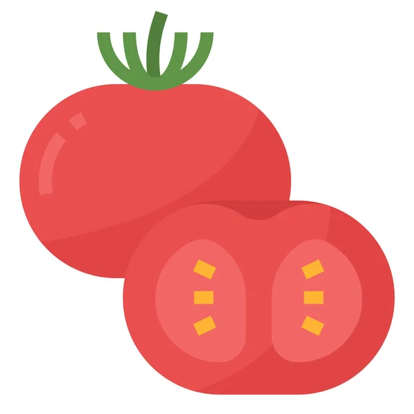 Ícone Tomates Nutritivos Saudáveis Estilo Plano — Vetor de Stock