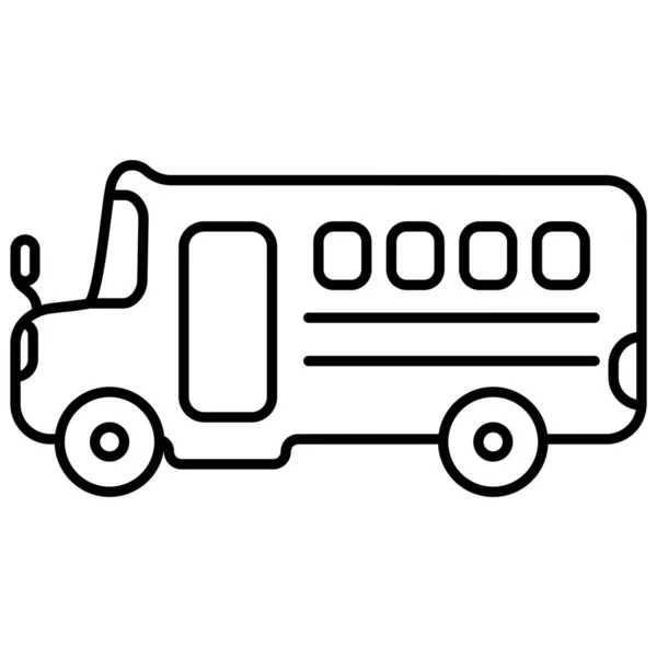 Icono Educación Del Coche Autobús Estilo Esquema — Vector de stock