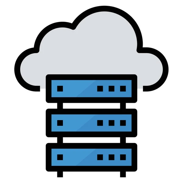 Cloud Computing Data Icoon Gevulde Omtrek Stijl — Stockvector