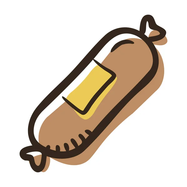 Carne Res Hígado Icono Salchicha Estilo Contorno Relleno — Vector de stock