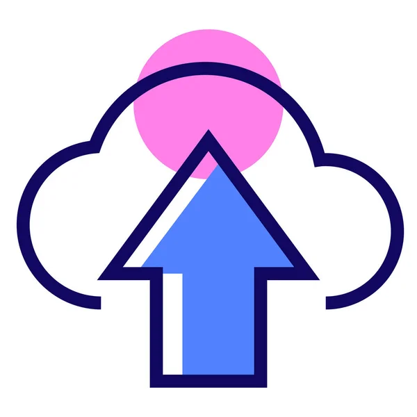 Arrow Backup Cloud Icon Filled Outline Style — Stock Vector