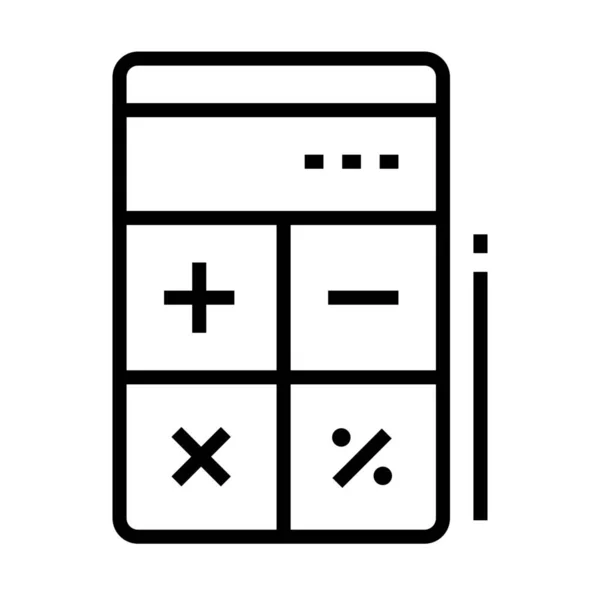 Иконка Калькулятора Вычислений Стиле Абрис — стоковый вектор