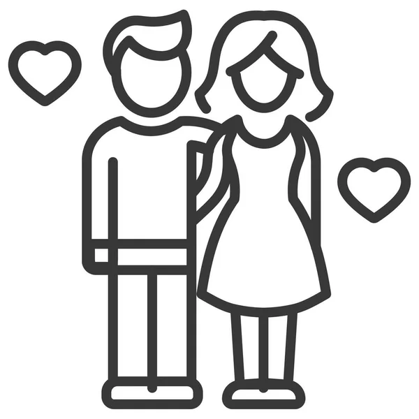 Paar Familie Weibliche Ikone Der Kategorie Liebe Romantik — Stockvektor