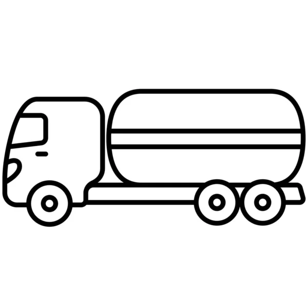 Lkw Öltank Ikone Outline Stil — Stockvektor