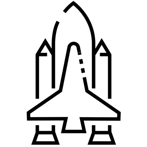 Aircraft Shuttle Space Icon Outline Style — Stock Vector