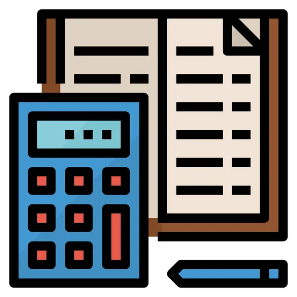 Boekhoudbedrijf Berekenen Pictogram Gevulde Omtrek Stijl — Stockvector