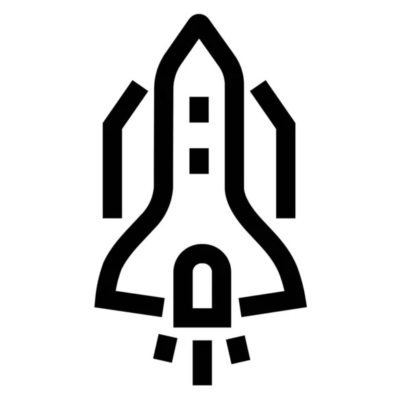 Icono Del Espacio Del Transbordador Vuelo Estilo Esquema — Vector de stock