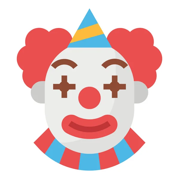 Carnival Clown Costume Icon Flat Style — Stock Vector