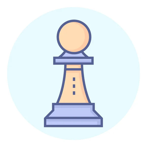 Σκάκι Chessman Παιχνίδι Εικονίδιο Γεμισμένο Στυλ Περίγραμμα — Διανυσματικό Αρχείο