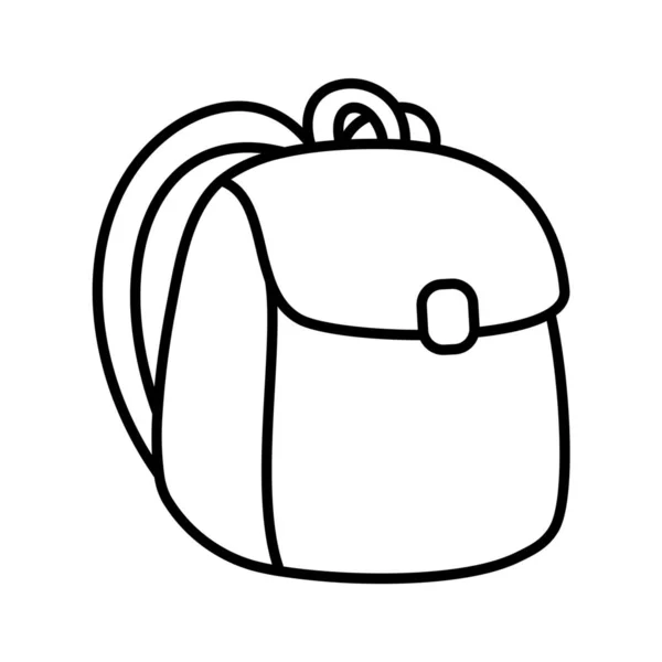 Bolsa Escuela Educación Icono Estilo Esquema — Vector de stock