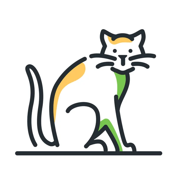 猫国内子猫アイコン動物カテゴリー — ストックベクタ
